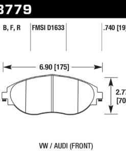 Alternative view of HB779U.740 - Hawk DTC-70 Brake Pads; Front