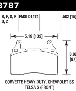 Alternative view of HB787G.582 - Hawk DTC-60 Brake Pads; Front