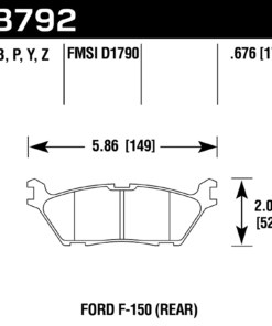 Alternative view of HB792G.676 - Hawk DTC-60 Brake Pads; Rear