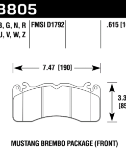 Alternative view of HB805G.615 - Hawk DTC-60 Brake Pads; Front
