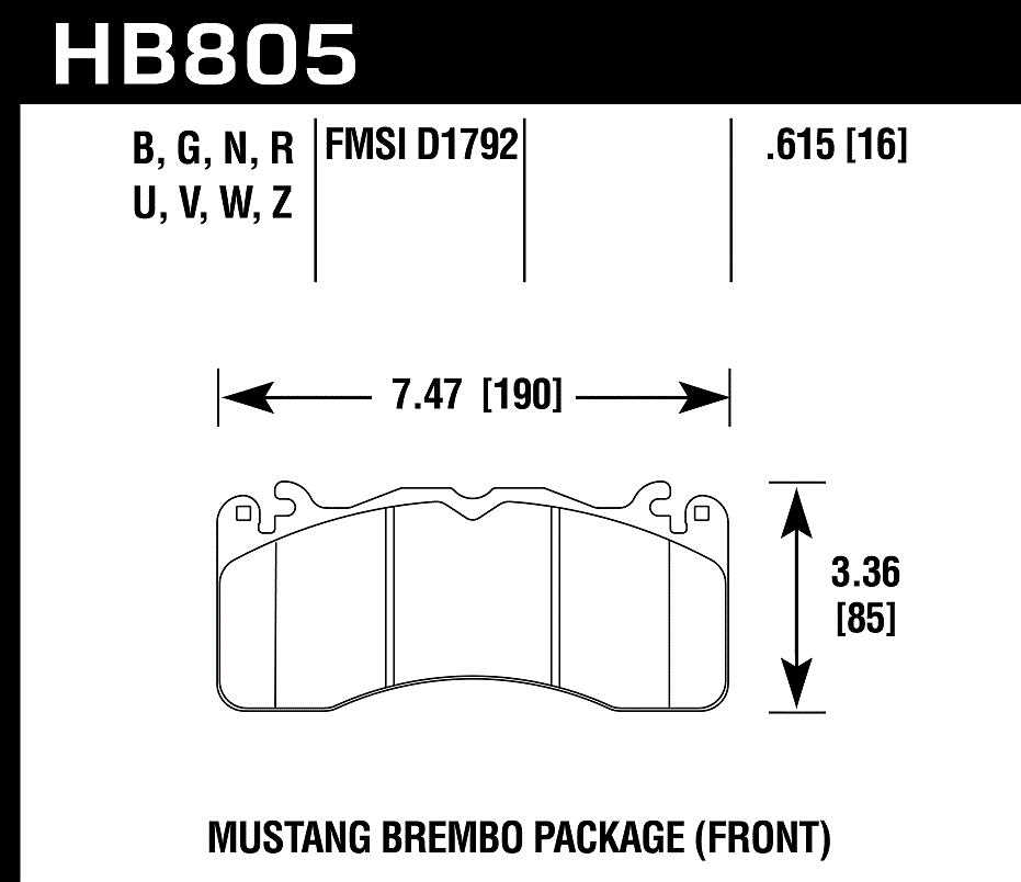 HB805W.615 - Hawk DTC-30 Brake Pads; Front - Image 2