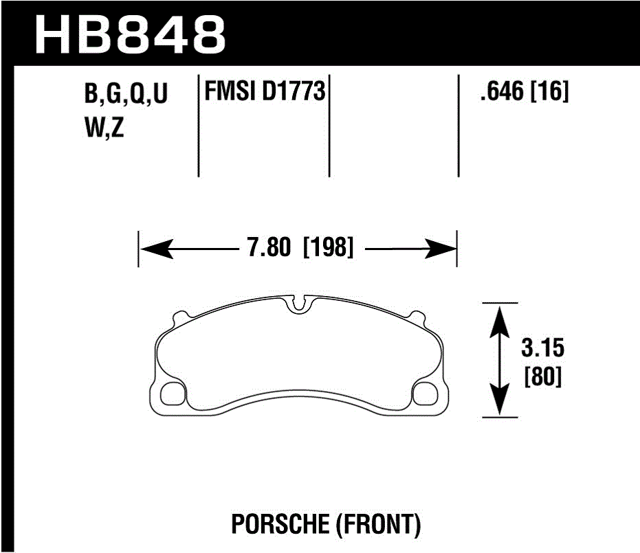 HB848U.646 - Hawk DTC-70 Brake Pads; Front - Image 2