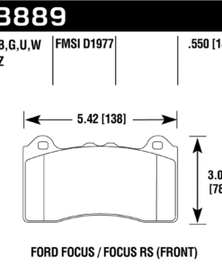 Alternative view of HB889G.550 - Hawk DTC-60 Brake Pads; Front