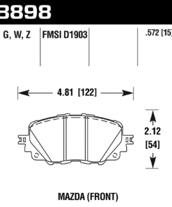 Alternative view of HB898Z.572 - Hawk PC Brake Pads; Front