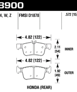 HB900W.572 - Hawk DTC-30 Brake Pads; Rear