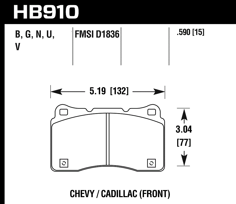 HB910G.590 - Hawk DTC-60 Brake Pads; Front - Image 2