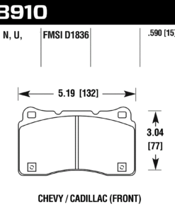 Alternative view of HB910U.590 - Hawk DTC-70 Brake Pads; Front