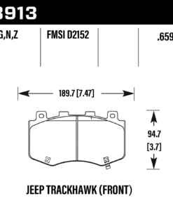Alternative view of HB913G.659 - Hawk DTC-60 Brake Pads; Front