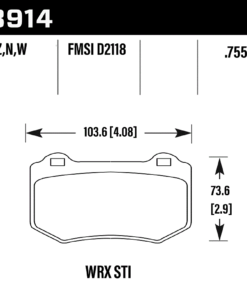 Alternative view of HB914Z.580 - Hawk PC Brake Pads; Rear