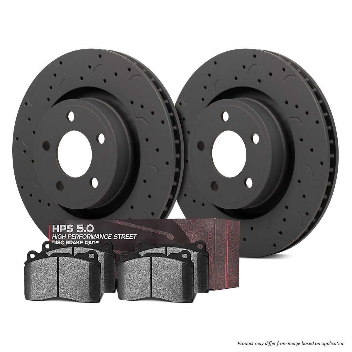 HKC4242.608B - Hawk Brake Kit - HPS 5.0 Pads & Talon Slotted & Drilled Discs; Rear