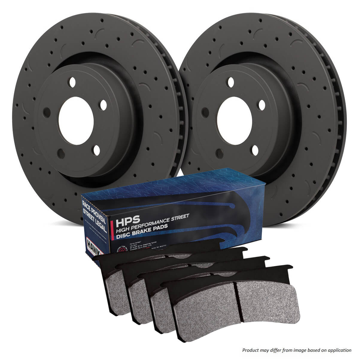 HKC4201.701F - Hawk Brake Kit - HPS Pads & Talon Slotted & Drilled Discs; Front