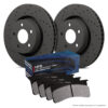 HKC4512.630F - Hawk Brake Kit - HPS Pads & Talon Slotted & Drilled Discs; Rear