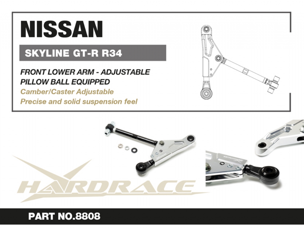 Hardrace Front Lower Arm - Nissan Skyline / Adjustable (8808) - Image 2