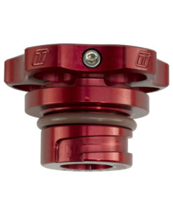 Alternative view of Turbosmart Oil Cap - Notch - LS - Red