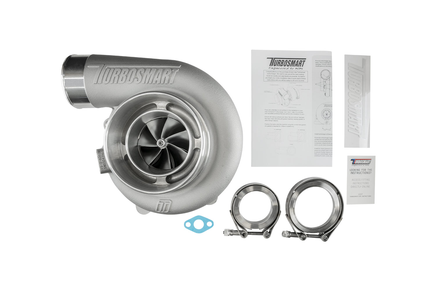 Turbosmart TS-2 Turbocharger (Water Cooled) 6262 V-Band Reverse Rotation 0.82AR Externally Wastegated - Image 6