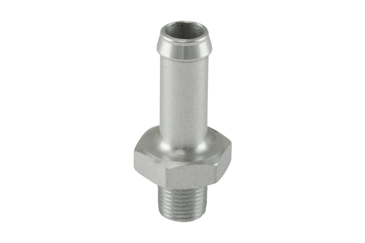 Turbosmart Fitting 10mm / 3/8" Hose End to -1/8 NPT Male Straight - Silver
