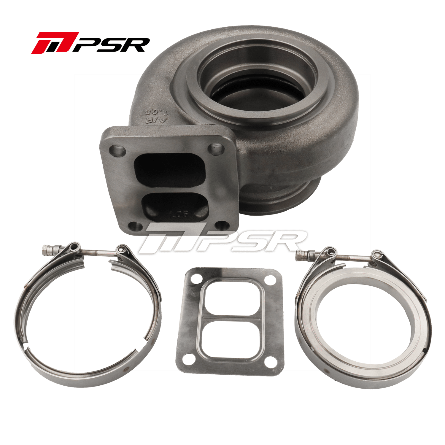PSR 70G Turbine Housings for 6270G 7170G Turbos - T4 Divided Inlet, V-Band Outlet (fits 4" OD Tubing), 1.06 A/R
