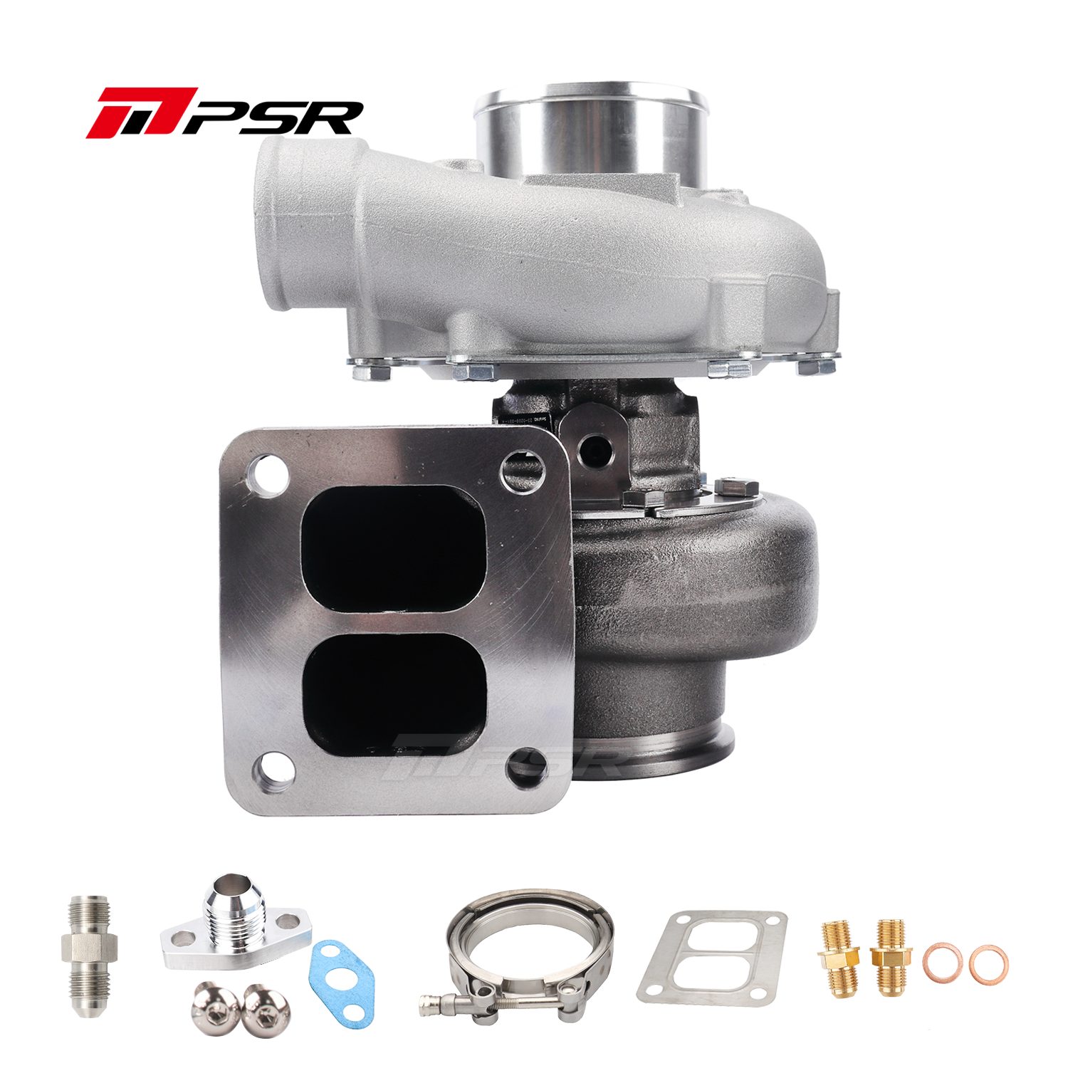 PSR3582 Compact Dual Ball Bearing Turbocharger - T4 DIVIDED INLET, V-BAND OUTLET, 0.85A/R