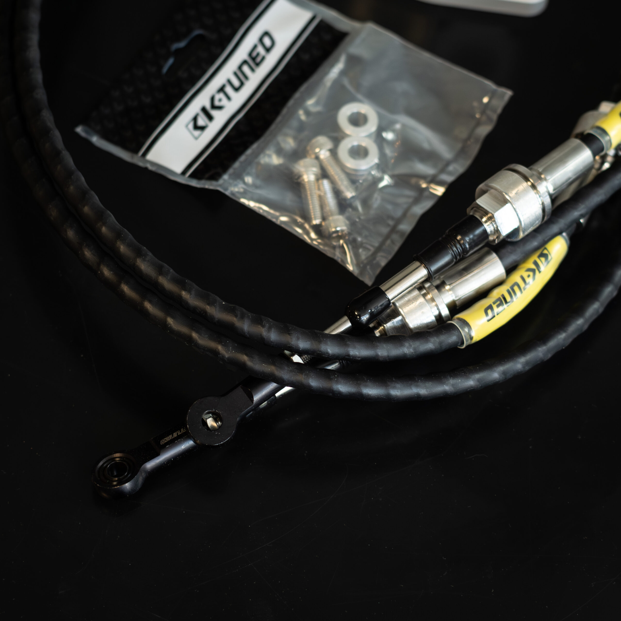 K-Tuned H/F Series Race-Spec Shifter Cables & Bracket – Civic / Integra Swap